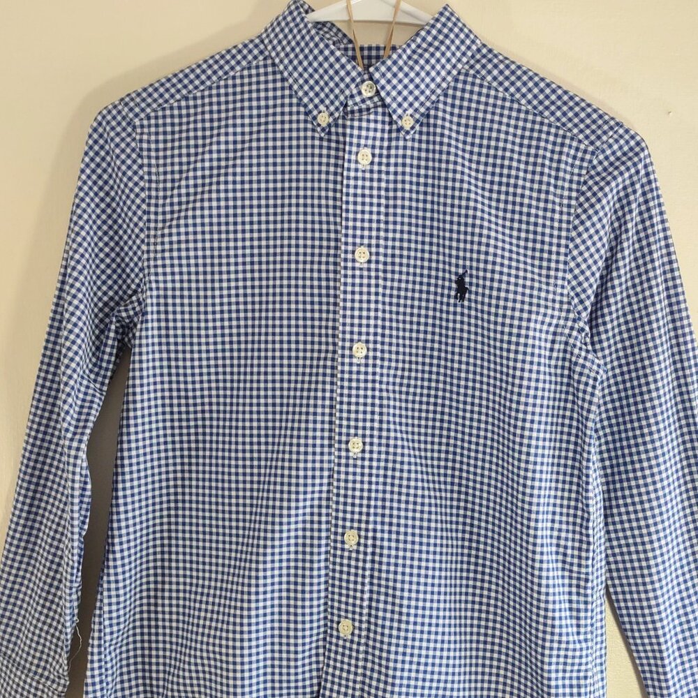 2 Boy's Ralph Lauren Button-Up Shirts Check & Plaid Long Sleeve  Boy Sz 10/12 - Picture 11 of 15